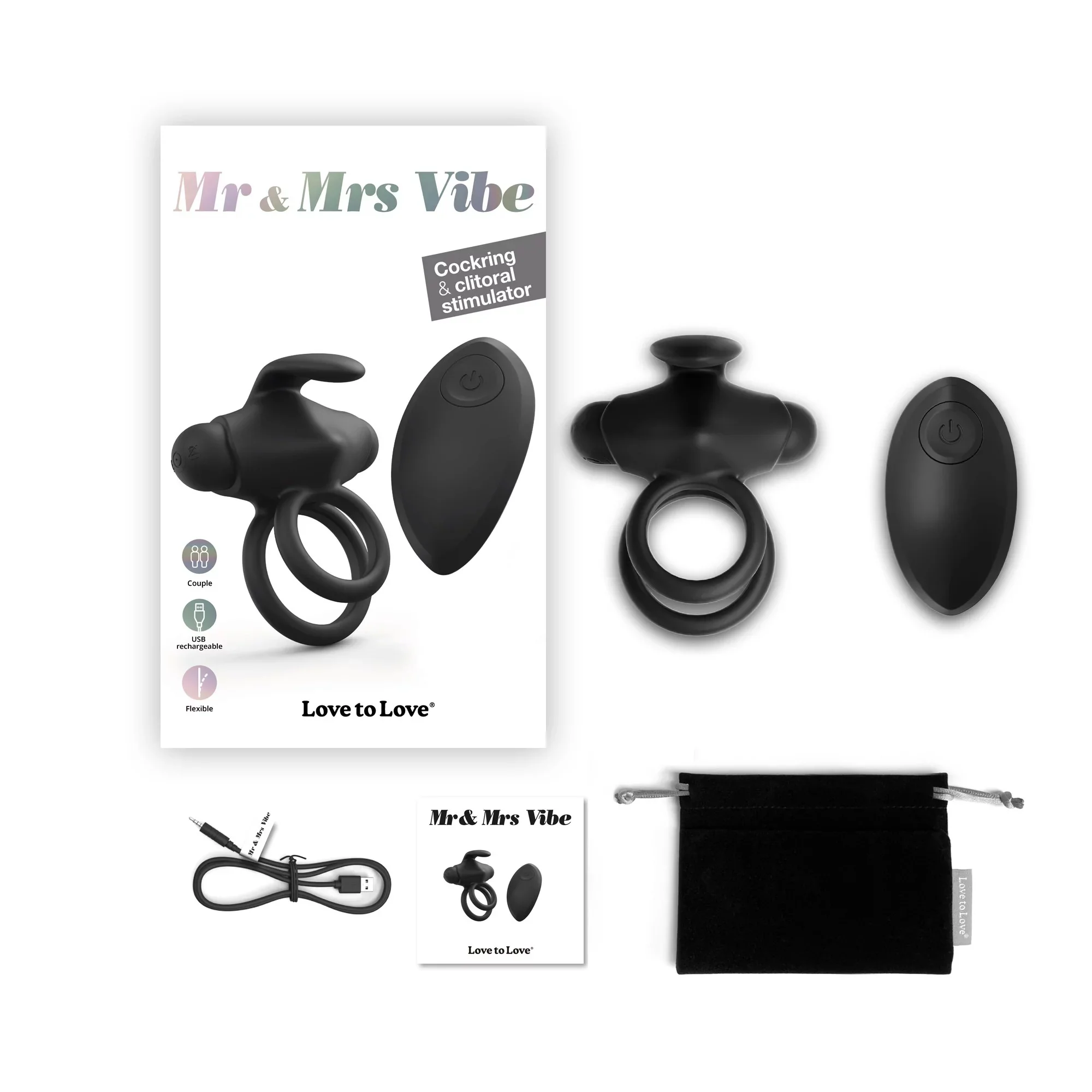 Anneau vibrant télécommandé Mr & Mrs Vibe love to love - Image 6