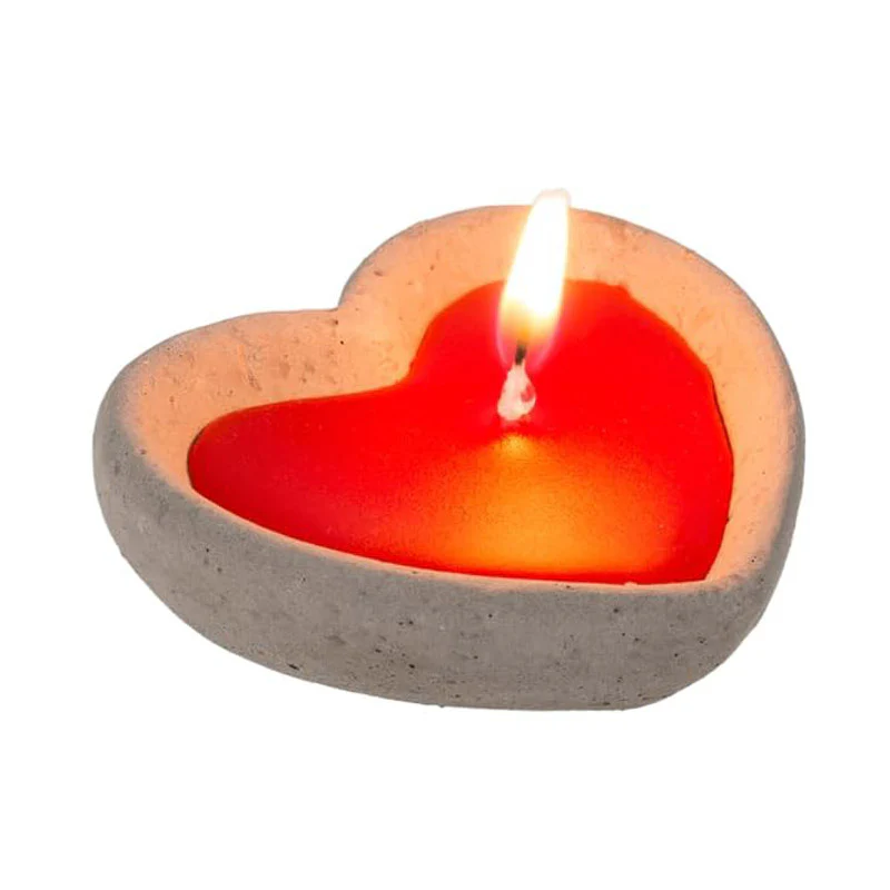 2 bougies décoratives cœur rouge - Image 2