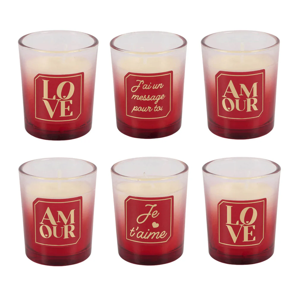 Coffret 6 bougies Mots d’Amour