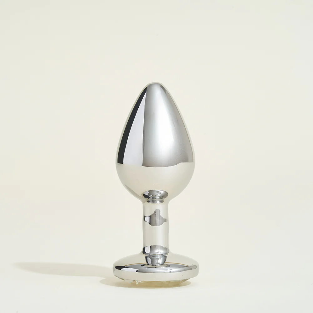 Plug métal bijou Steel Cristal transparent