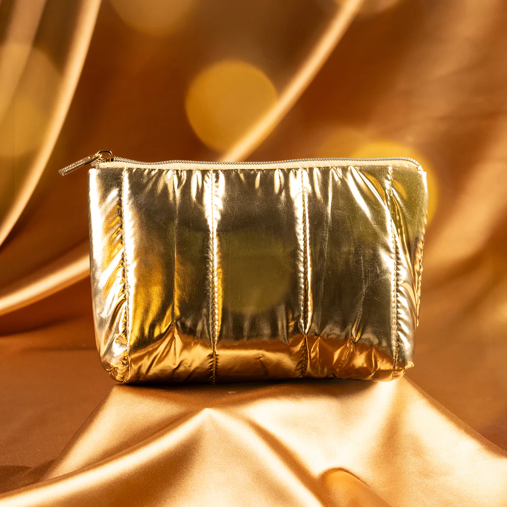 Trousse de rangement dorée