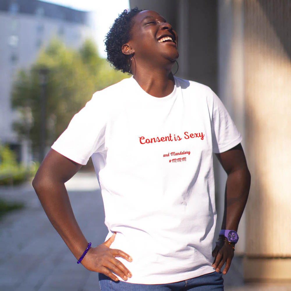 T-Shirt Blanc Consent is Sexy - Image 3