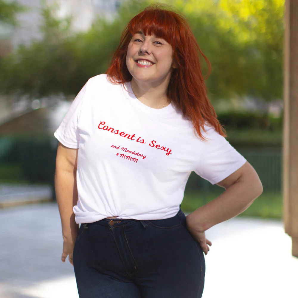 T-Shirt Blanc Consent is Sexy - Image 4